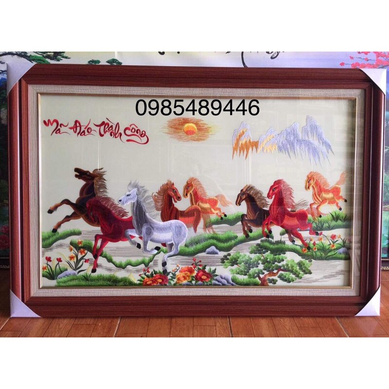 Tranh thêu truyền thống đã thêu sẵn kt75*120cm