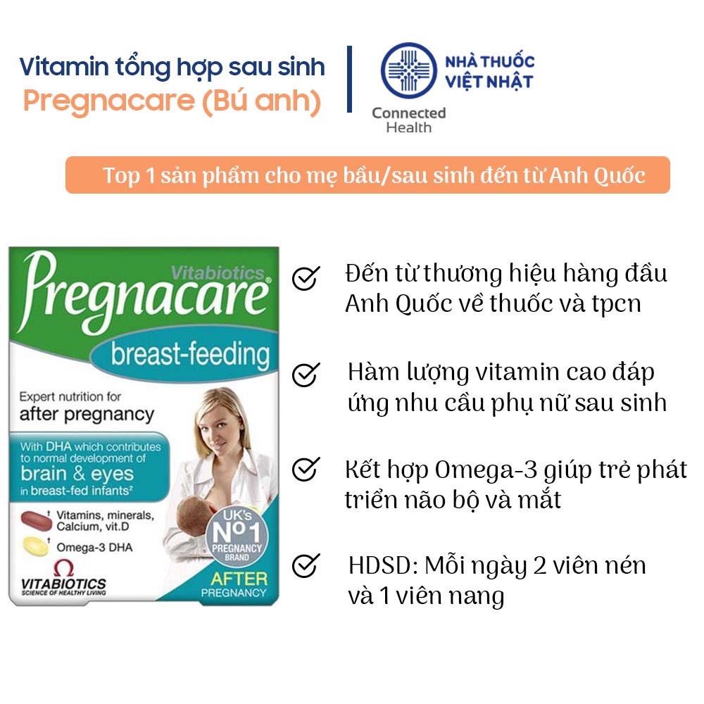 DƯỢC SĨ TƯ VẤN Vitamin tổng hợp sau sinh Pregnacare Breast feeding Bú Anh thumbnail