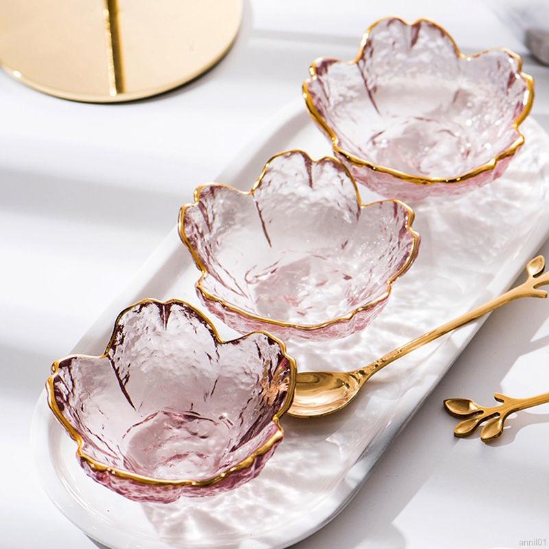Đĩa Thủy Tinh Đựng Nước Chấm Hình Hoa Anh Đào Nhật Bản