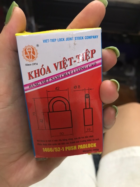 Khoá gang Việt Tiệp bấm 3 chìa (cầu 10, cầu 8)