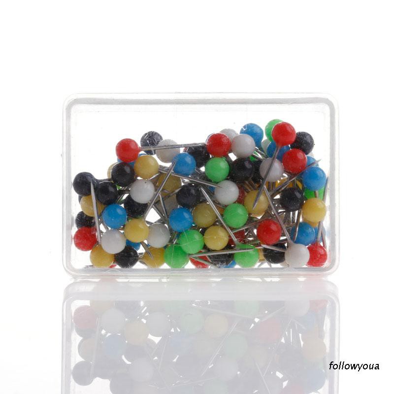 Set 100 Ghim Đầu Tròn Nhiều Màu Sắc Dùng Trong May Vá