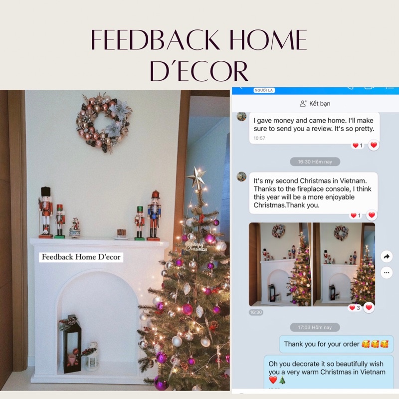 Kệ lò sưởi Decor Đèn led