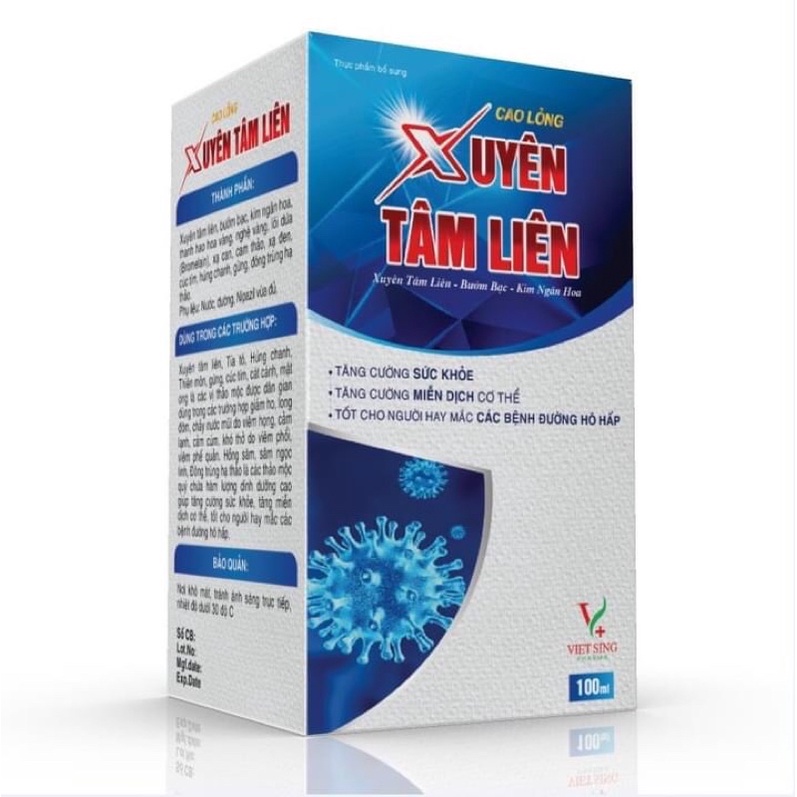 Cao lỏng xuyên tâm liên 100 ml tăng đề kháng, ngăn ngừa vi khuẩn vi rút qua đường hô hấp