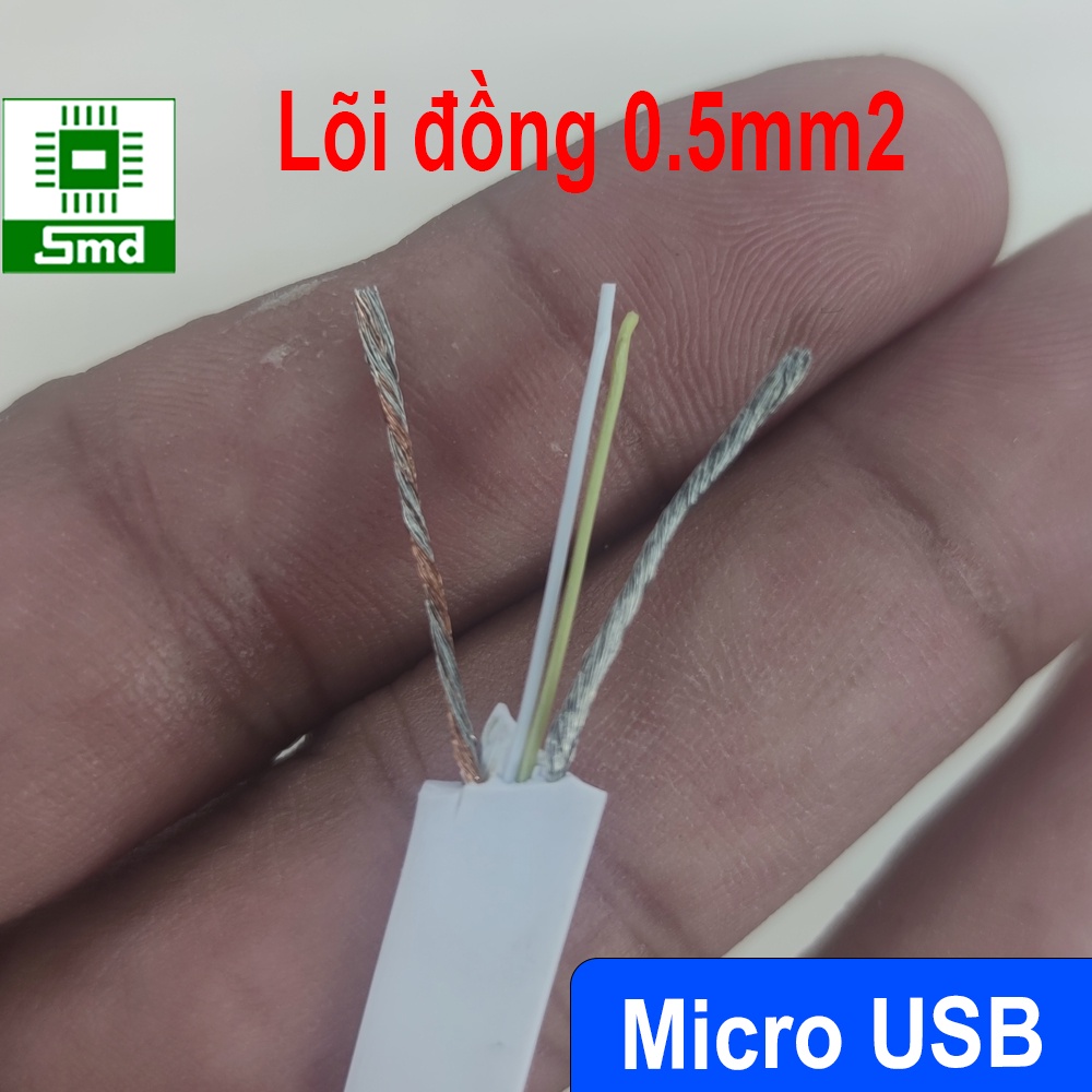 Dây Cáp sạc dẹt micro USB dài 60cm cho android dòng sạc 3A truyền dữ liệu sạc điện thoại samsung loại tốt 1m 1m2