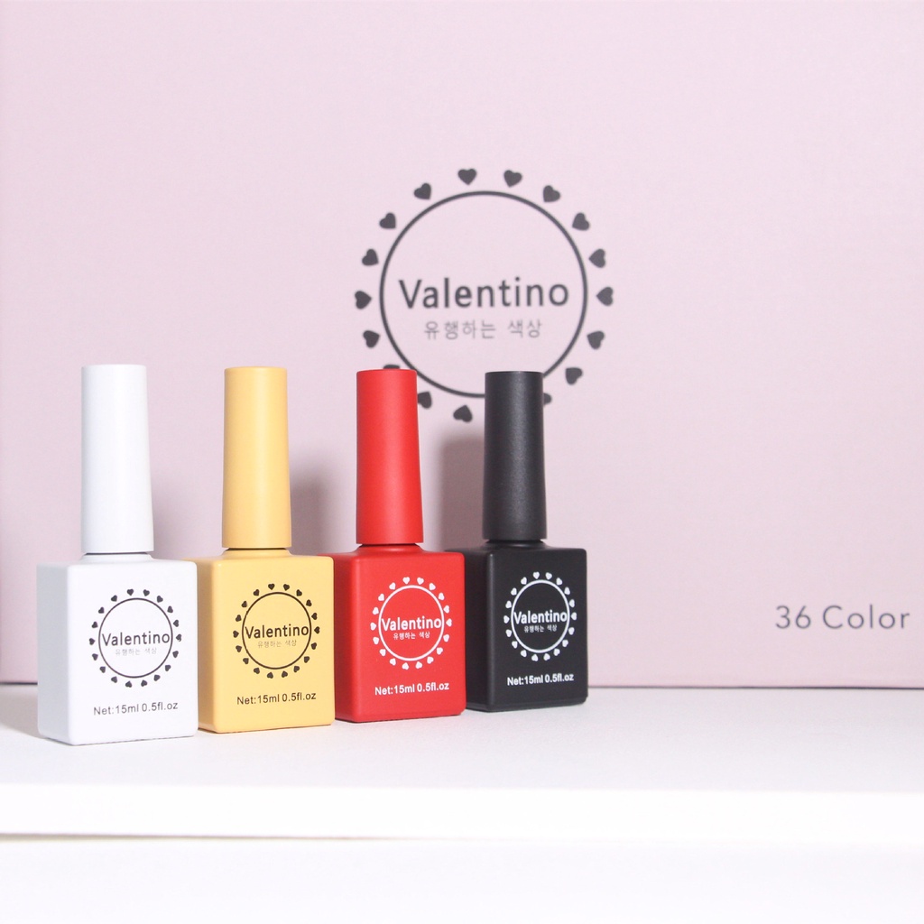 Set sơn gel Hàn 36 màu Valentino chính hãng 15ml + tặng kèm bảng màu