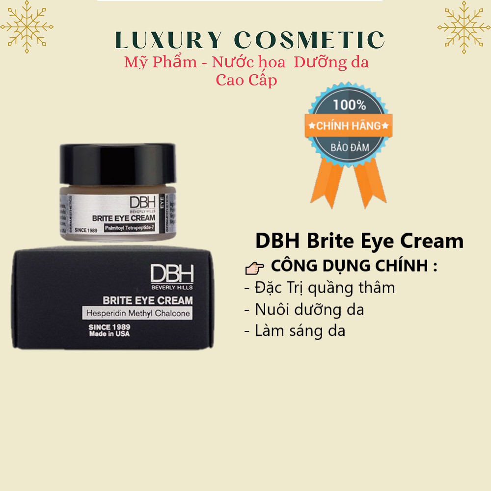 Kem mắt nuôi dưỡng & giảm quầng thâm DBH Brite Eye Cream (14g)