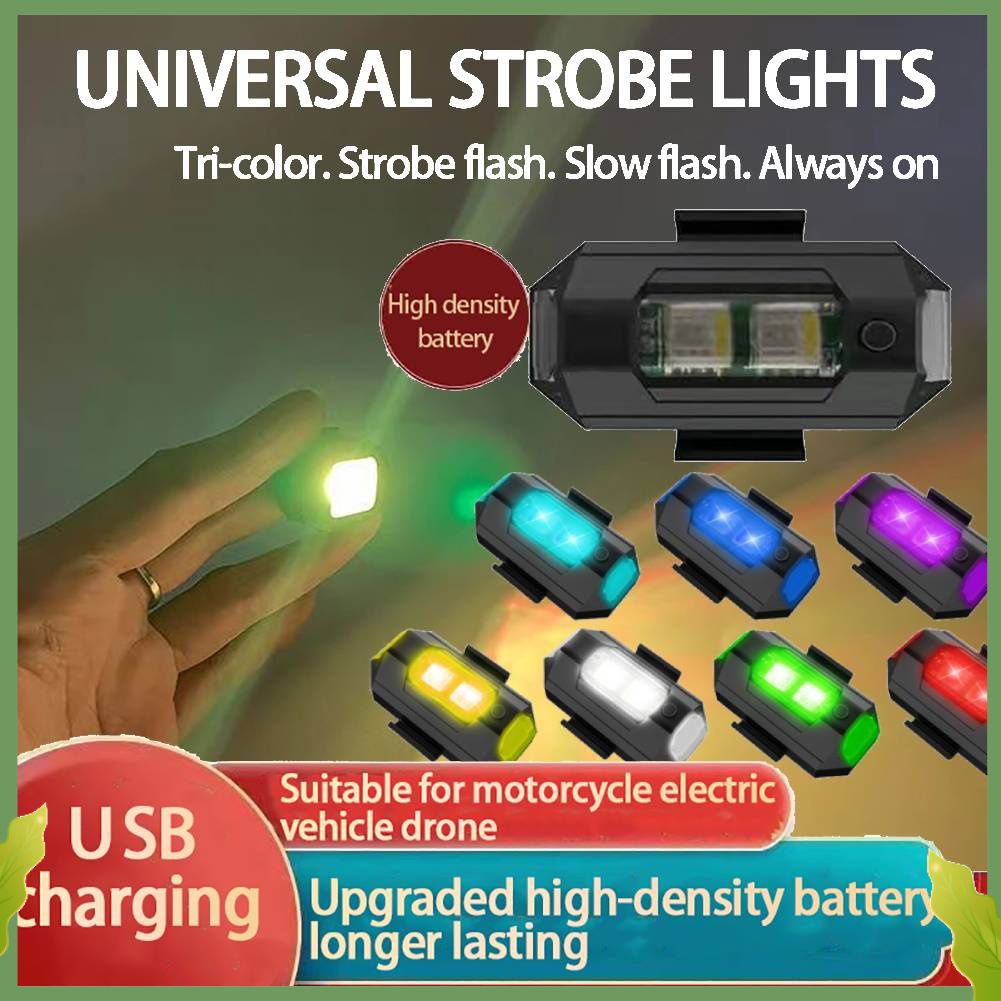 Bay không người lái máy bay đèn ban đêm đèn cảnh báo xe máy ngoài trời xe đạp Đèn sạc USB LED flash mô hình máy bay cánh cố định stunninging