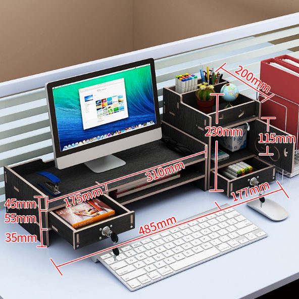 Giá Để Tài Liệu Văn Phòng - Bàn làm Việc Bằng Gỗ Có Ngăn Kéo Kèm Ổ Khóa Đa Năng