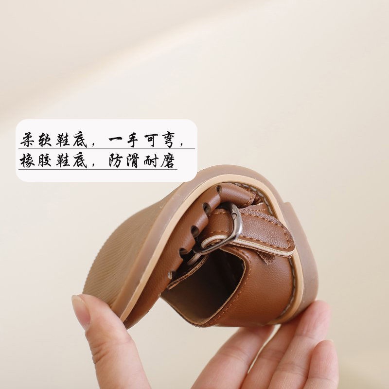 Xăng đan Đế Mềm Hở Ngón Quai Dán Cho Bé Gái