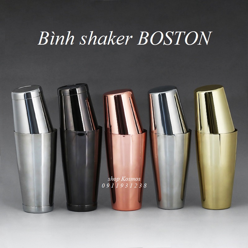 Bình Lắc Pha Chế 2 Mảnh, Boston Shaker Chất liệu Inox 2 Đáy