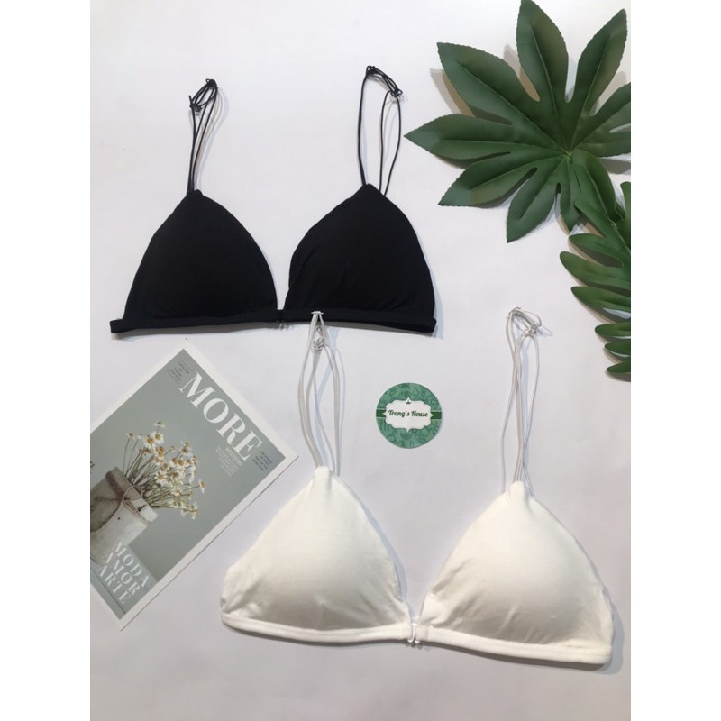 Áo bra cotton 2 dây, áo lót ngực thắt vai cao cấp quyến rũ cho nữ M19