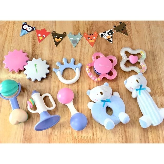 Xúc Xắc Gặm Nướu Hàn Quốc Goryeo Baby Lục Lạc Nhựa ABS An Toàn Cho Bé 7 - 9 Món XX01