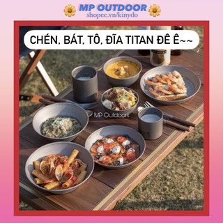 Chén bát tô đĩa titanium nh21cj001 naturehike dã ngoại cắm trại camping glamping outdoor câu cá nấu ăn