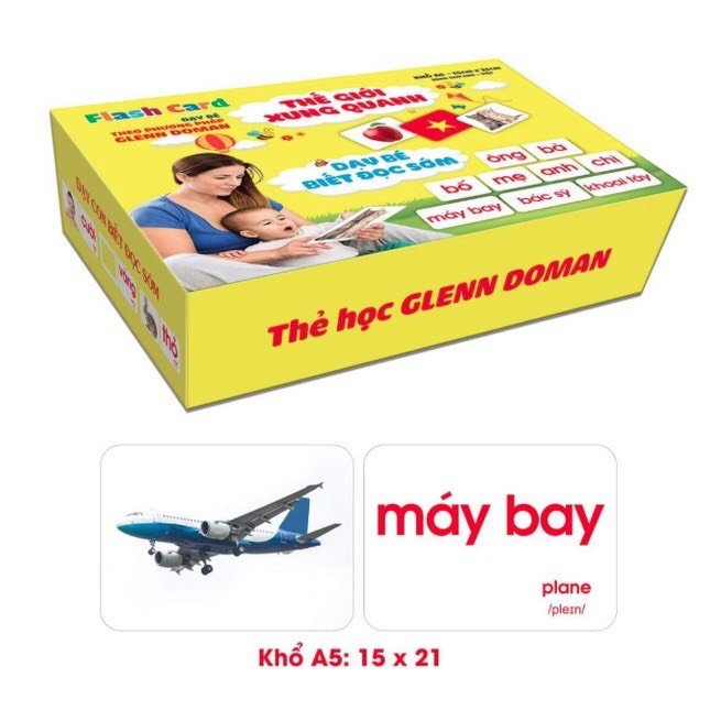 Bộ Thẻ Học Thông Minh Loại To A5 Cho Bé FlashCard Song Ngữ Việt Anh Dạy Trẻ Về Thế Giới Xung Quanh