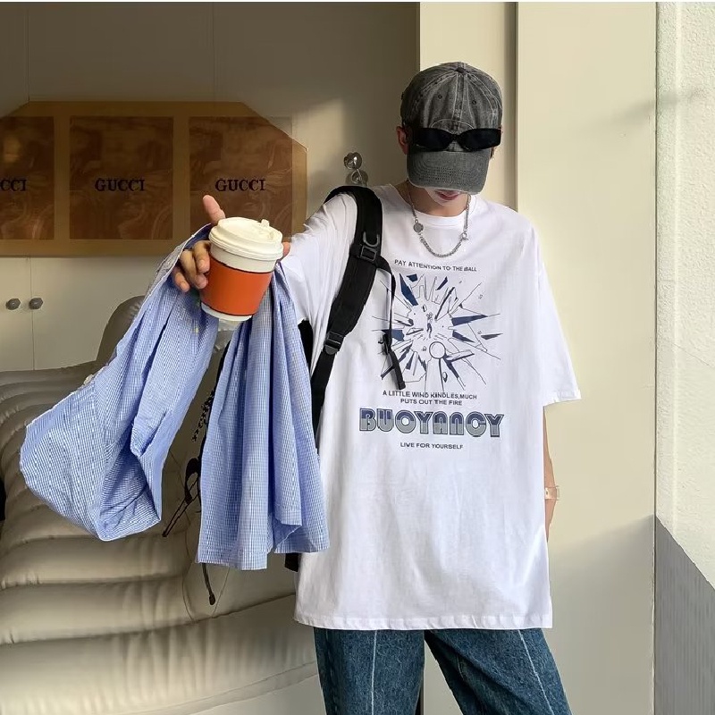 Áo Thun Tay Ngắn Dáng Rộng In Họa Tiết Hoạt Hình Phong Cách Hip Hop Thời Trang Mùa Hè Cho Nam Và Nữ size M-8XL