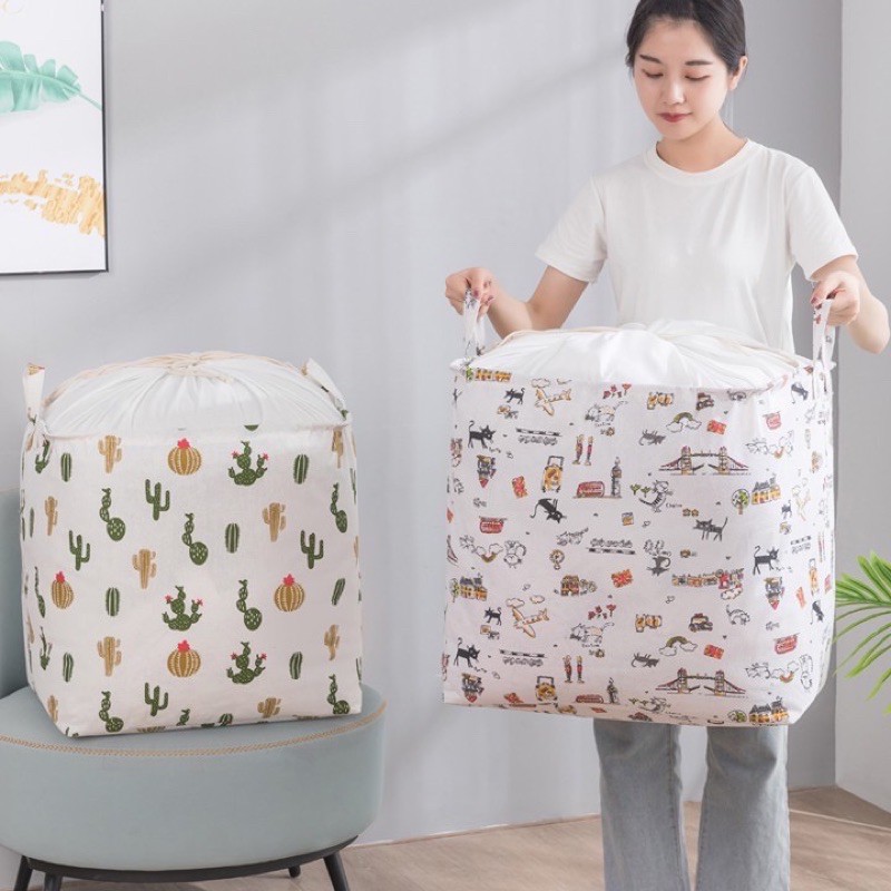 ❤️[DEAL SỐC]❤️TÚI VẢI 100L ĐỰNG ĐA NĂNG GẤP GỌN .ĐỰNG CHĂN MÀN .QUẦN ÁO. CHỐNG THẤM NƯỚC. ẨM MỐC,TIẾT KIỆM DIỆN TÍCH