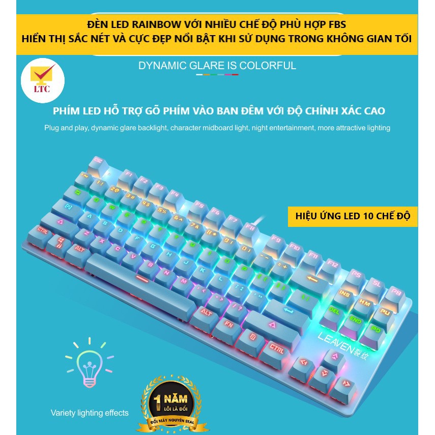 Bàn phím cơ gaming máy tính K550, 10 chế độ led khác nhau, thích hợp chơi game, dùng văn phòng cho pc, laptop, máy tính | BigBuy360 - bigbuy360.vn