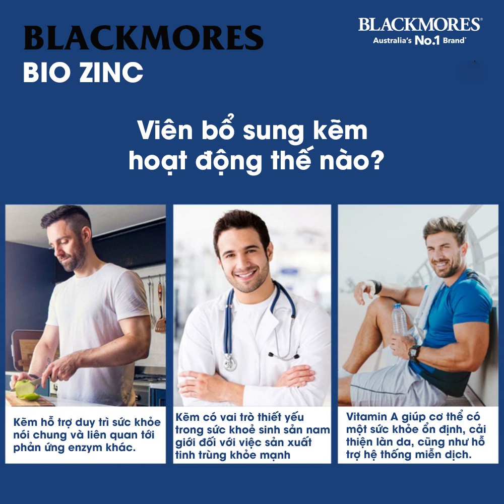 Viên bổ sung kẽm Bio Zinc Blackmores Úc 84 viên