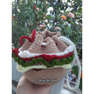 Túi len hamburger handmade