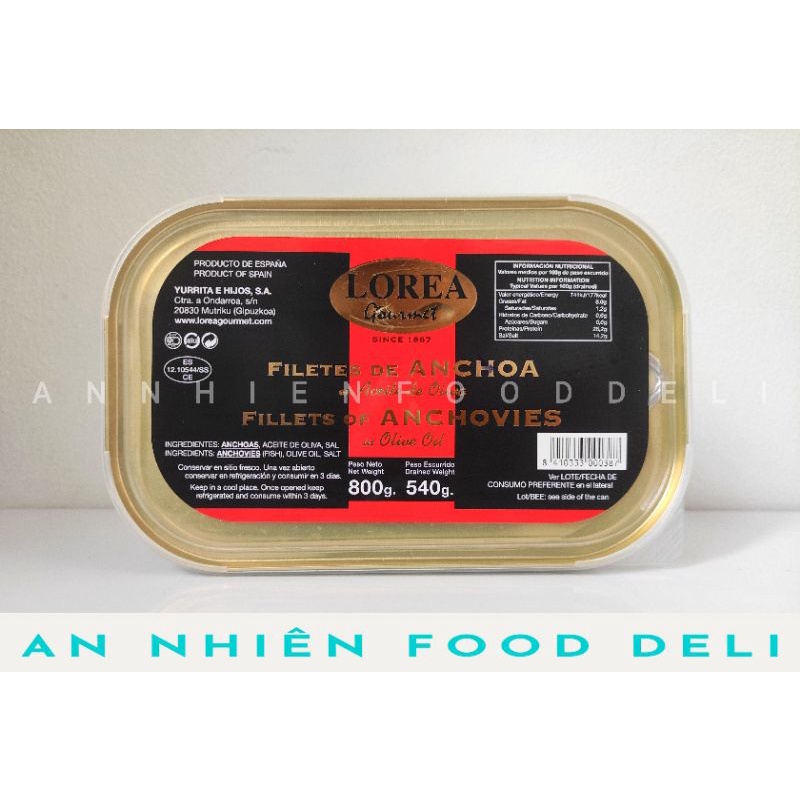Cá Anchovy File Ngâm Dầu Oliu Cá Cơm Biển Anchovies Lorea