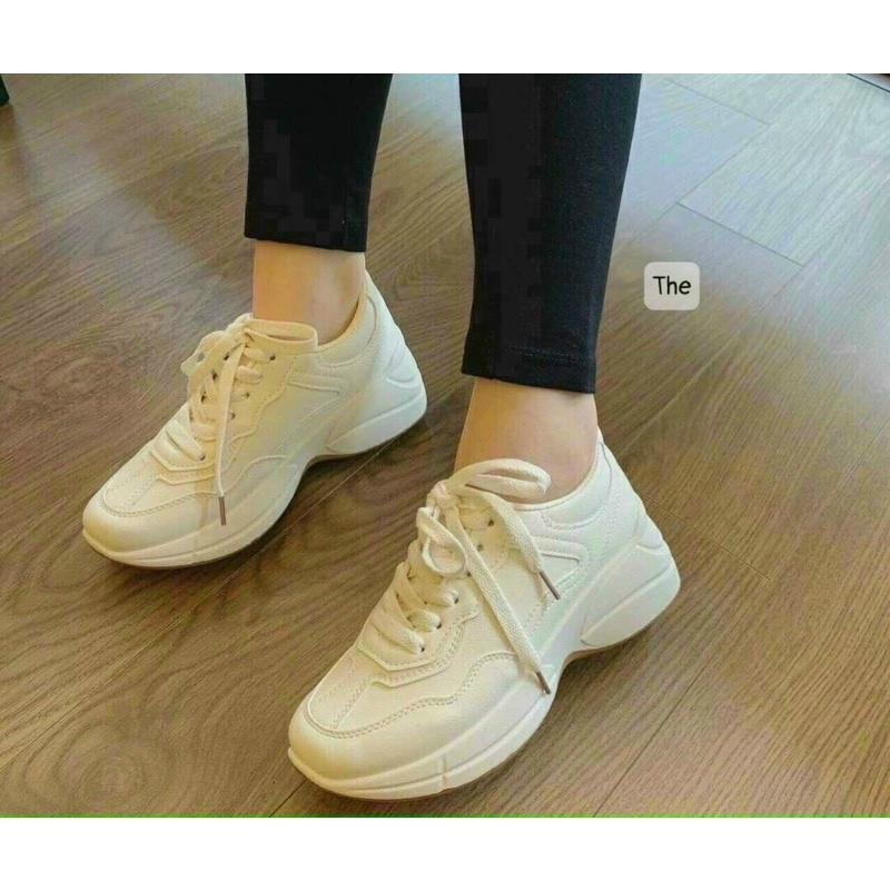 Giày sục thể thao độn đế full Trắng Thời Trang - PinkOri