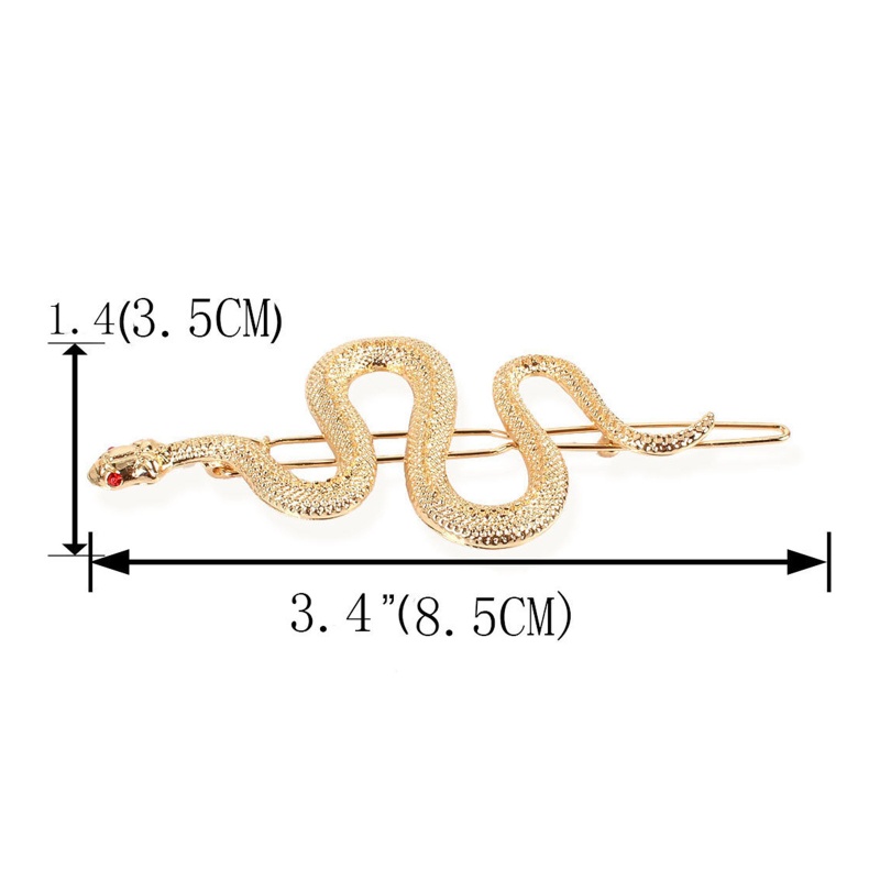 Kẹp Tóc Kim Loại Hình Rắn Phong Cách Punk Cổ Điển Sáng Tạo