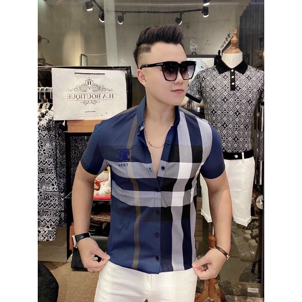 Sơ mi burberry tay ngắn