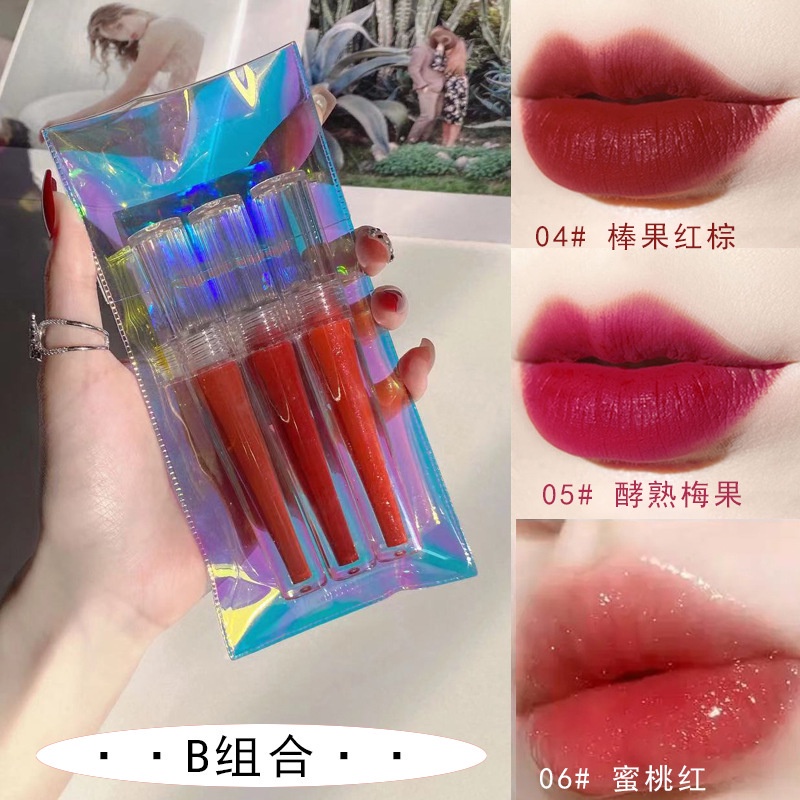 Set 3 Son Môi Dạng Lỏng 5Y6S Màu Hoa Anh Đào Đẹp Mắt