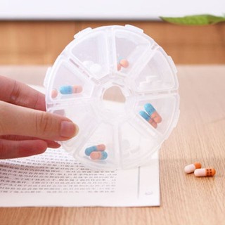 Hộp nhựa tròn 8 ngăn đựng thuốc, phụ kiện ...