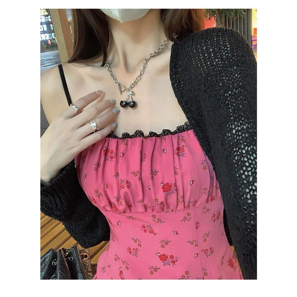 Đầm Hoa Hai Dây Không Tay 60666