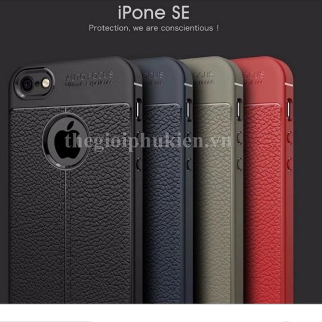 Ốp dẻo Auto focus iPhone 5/5S/5SE vân da chống sốc