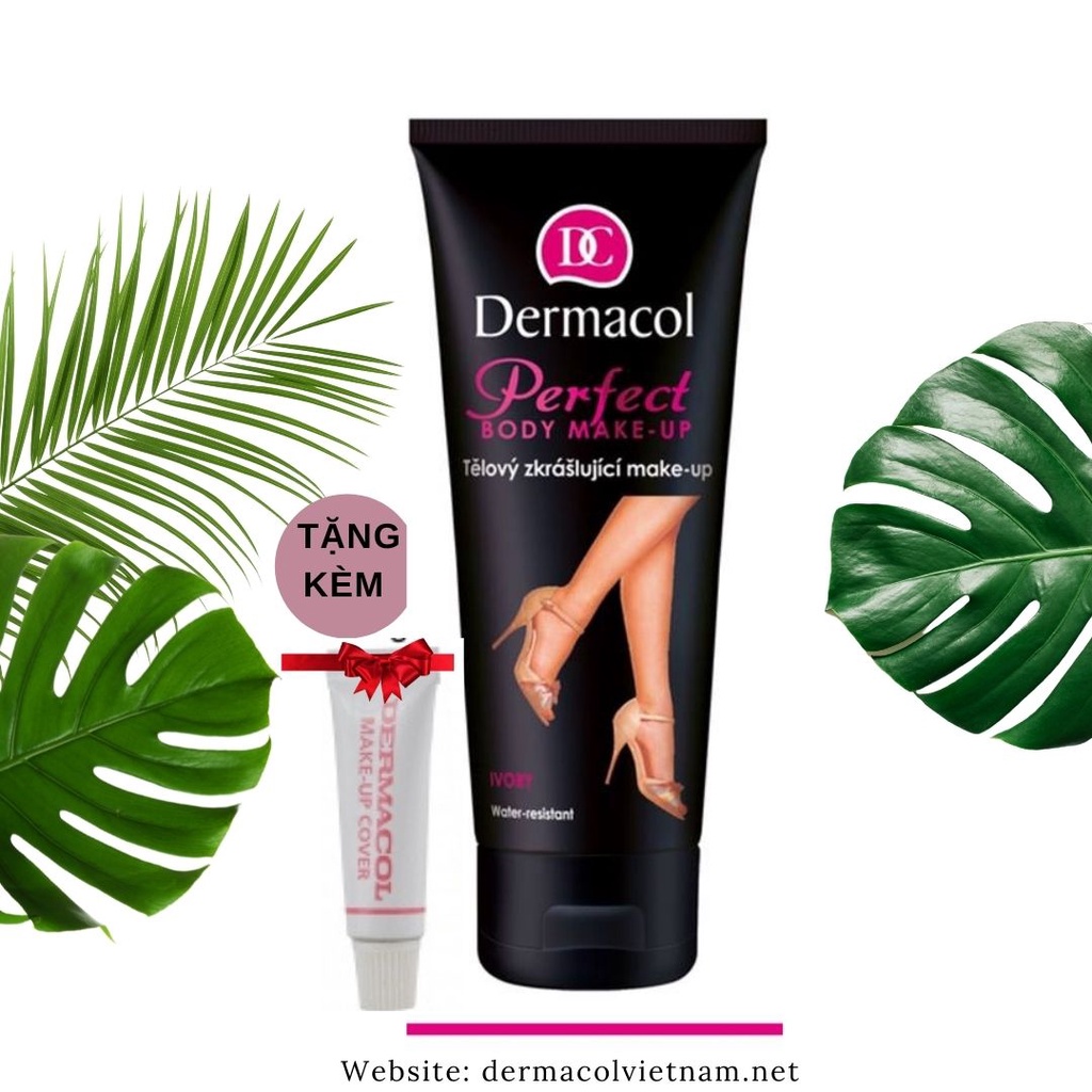 Tất phun trang điểm cho chân và body- Perfect Body Makeup Dermacol [Tặng kem che khuyết điểm kèm theo]