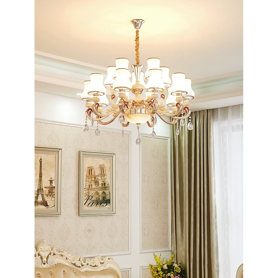 Đèn chùm SINPIC phong cách châu Âu trang trí nội thất sang trọng hiện đại 15 tay - kèm bóng LED chuyên dụng.