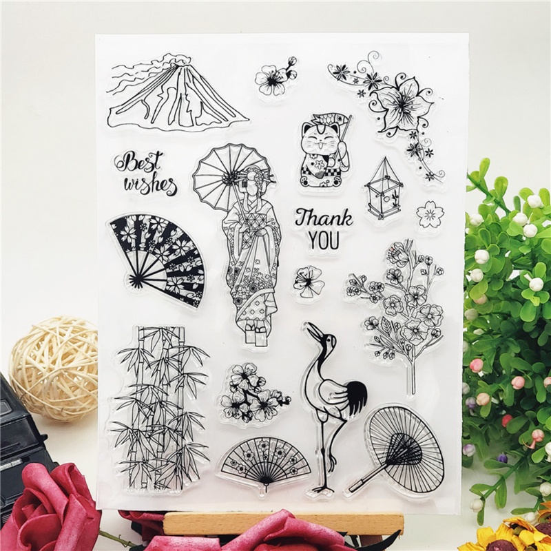Con Dấu Silicone Trong Suốt In Chữ Thank You Trang Trí Sổ Tay DIY