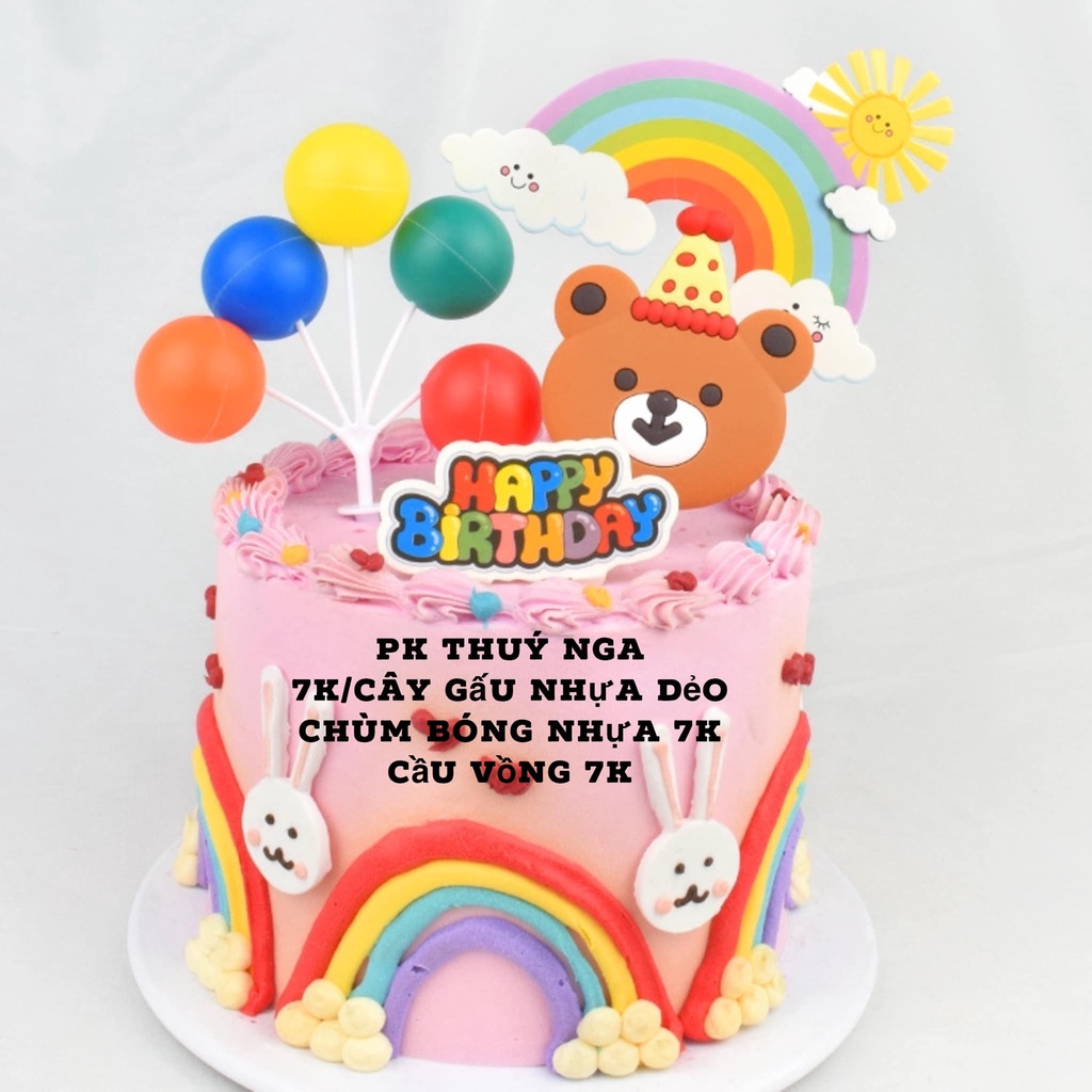 5 Gấu Nâu Nhựa Dẻo Trang Trí Bánh Kem