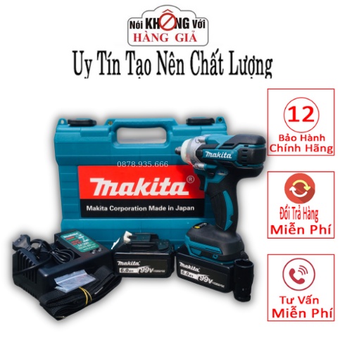 Máy Khoan Pin-Siết Bulong Makita 199V 6Ah động cơ không chổi than, 3 chức năng khoan vit siết mở ốc, lực siết 380NM