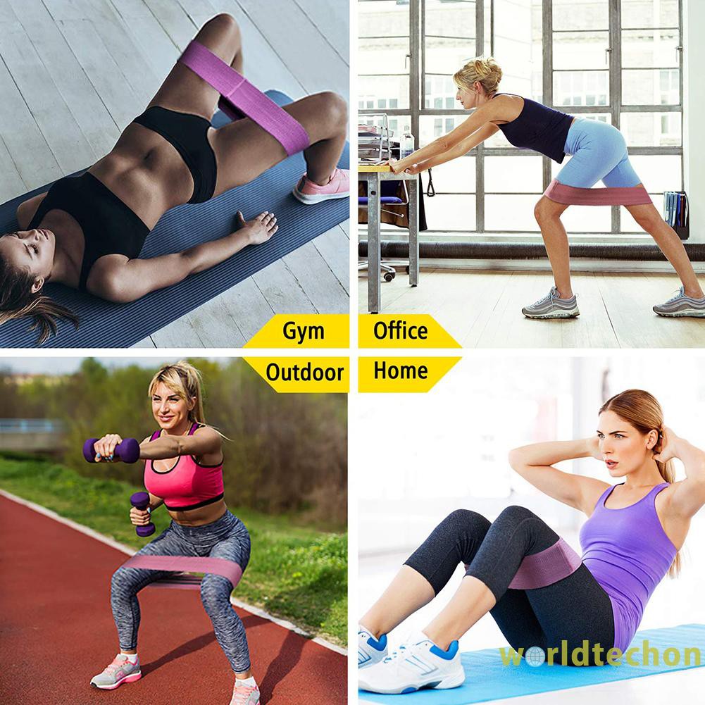 READY STOCK 3pcs Non Slip Resistance Bands for Leg Butt Hip Glute Squat Booty Bands