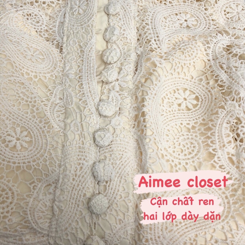 Váy ren tiểu thư, đầm đi ăn cưới tiệc, du lịch hai dáng dài ngắn hàng loại 1 Aimee closet