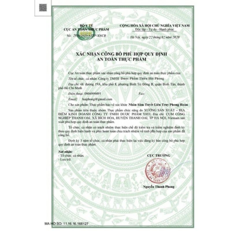 Nhân Sâm Linh Chi Cường Lực Phong Thấp Bảo