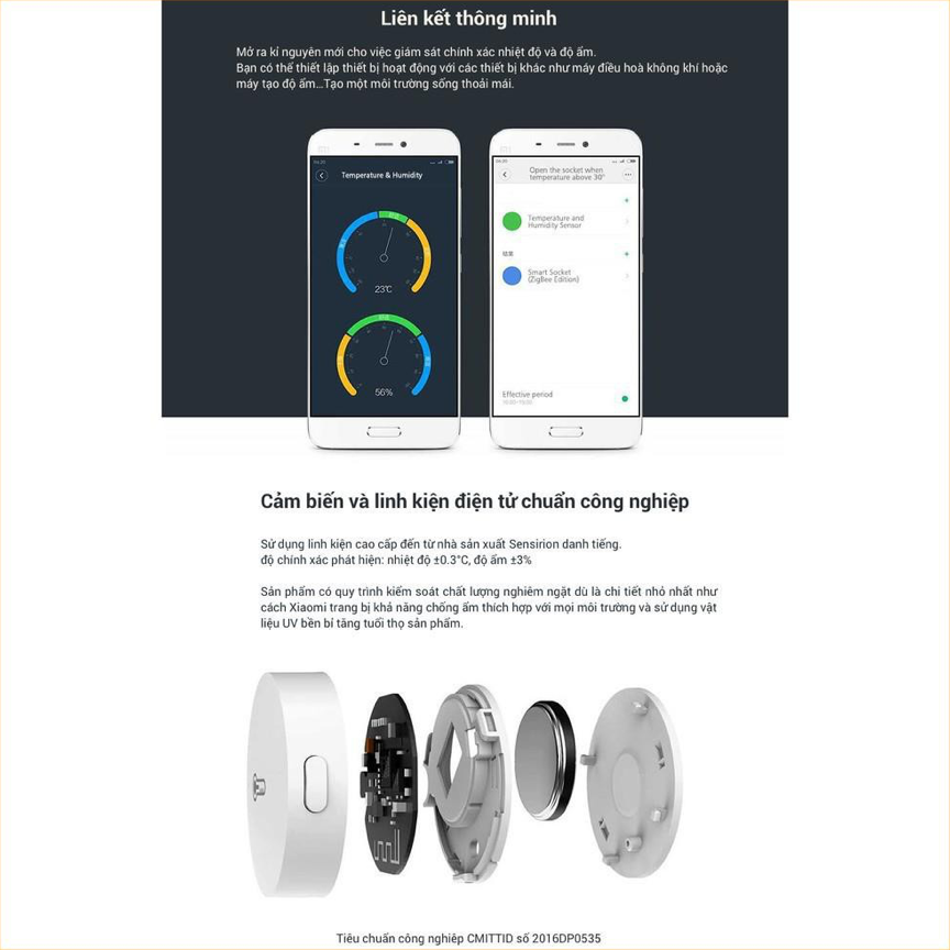 [Cảm biến nhiệt độ - độ ẩm Xiaomi Mijia]- Zigbee - hình tròn