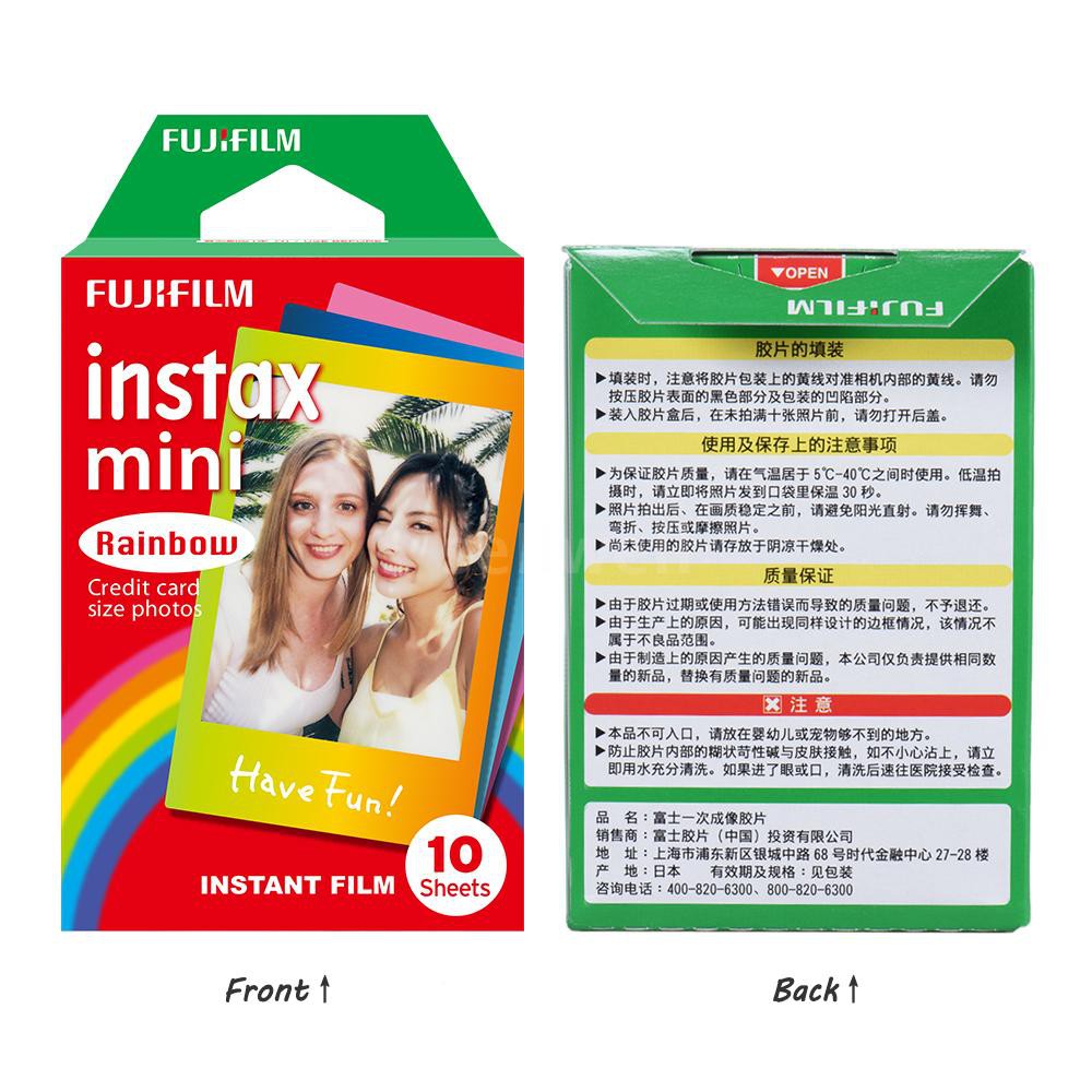 Fujifilm Instax Mini 10 Sheets Colorful Rainbow Film Photo Paper Snapshot Album Instant Print for Fujifilm Instax Mini 7