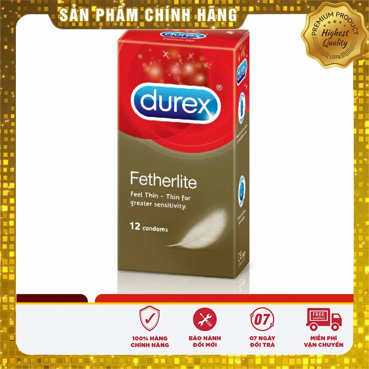 [CHÍNH HÃNG] Bộ 2 bao cao su Durex Fetherlite 12 bao/hộp + Tặng 2 hộp cùng loại