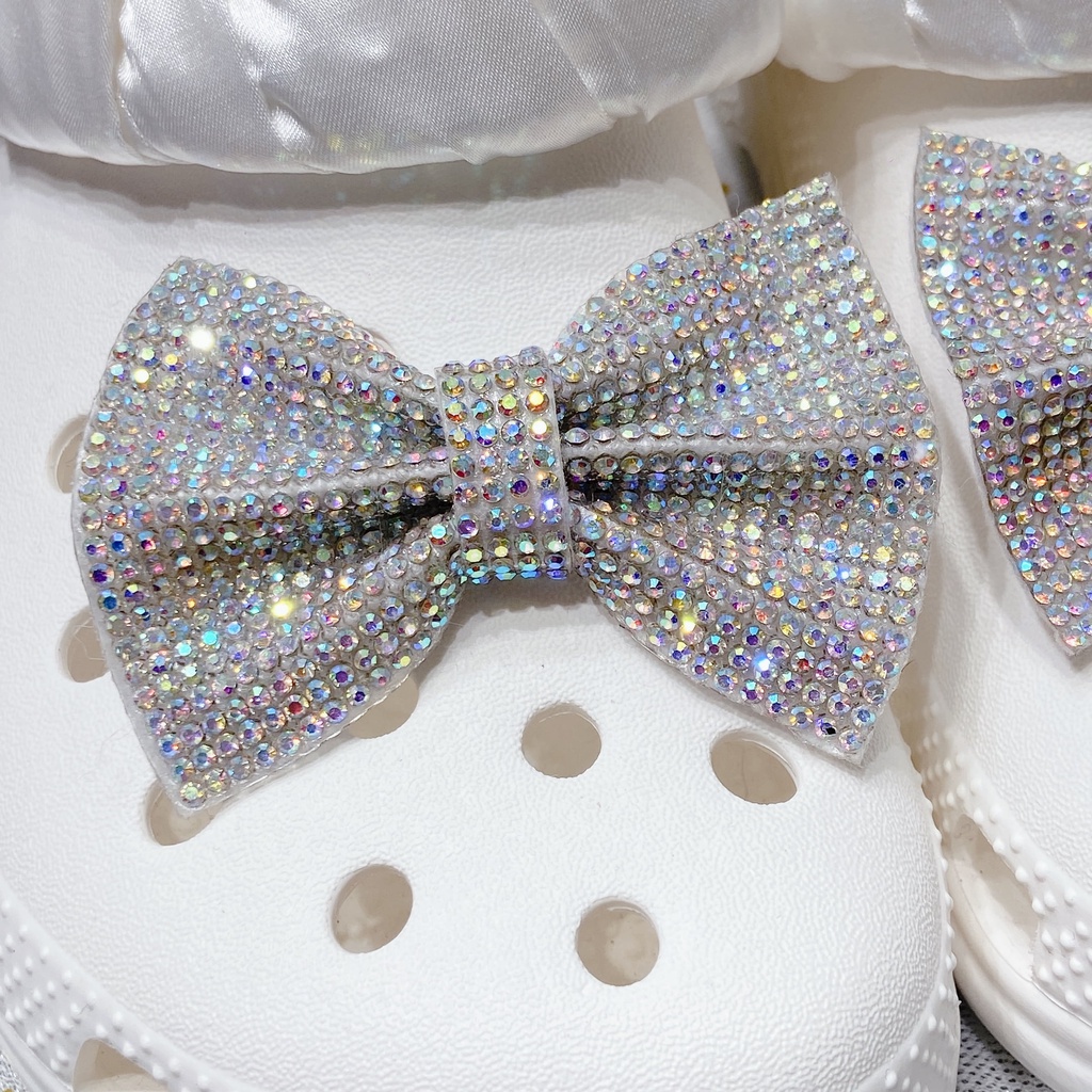 crocs Sticker shoes sticker for cross sandalsDây Ruy Băng Đính Đá Kim Cương Lấp Lánh Tự Trang Trí Giày Thời Trang shoe buckle  charm sticker