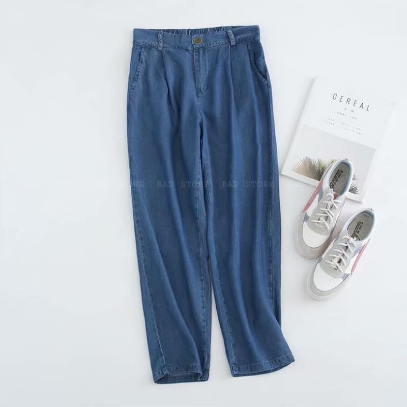 Quần Baggy Bò Giấy 2 màu - Chất bò giấy nhẹ và thoáng mát, lưng chun co giãn | BigBuy360 - bigbuy360.vn
