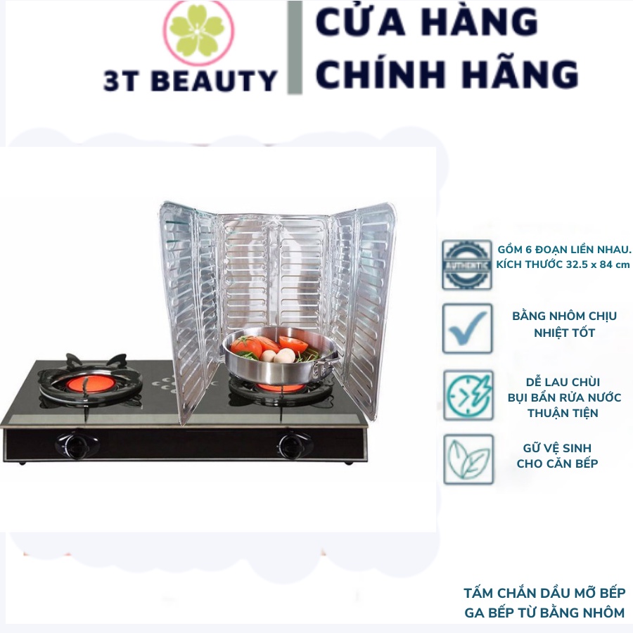 Tấm chắn dầu mỡ bếp ga bếp từ bằng nhôm chịu nhiệt dùng để che gió dễ lau chùi rửa nước thuận tiện PVN3550