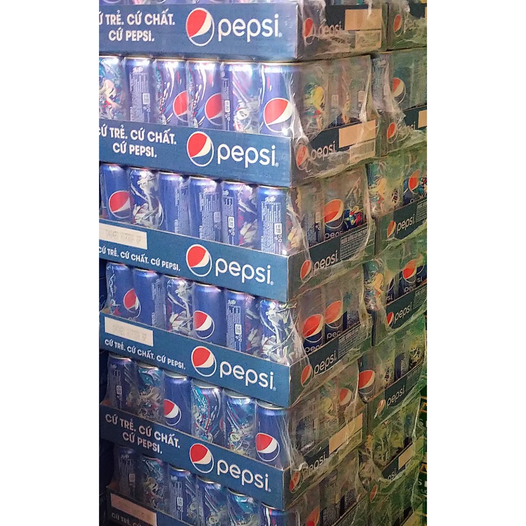 Thùng 24 lon nước ngọt Pepsi lon cao 330ml