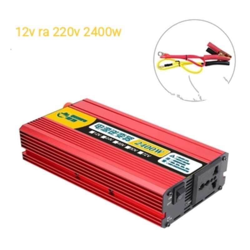 Đảo điện inverter 12v ra 220v 2400w, 1700w, 1200w, 600w, 500w dùng khi mất điện