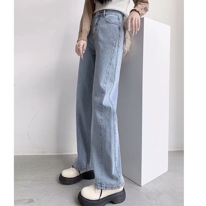 Quần jean nữ ống xuông thiết kế chỉ nổi cá tính Thời Trang Giá Xưởng Official