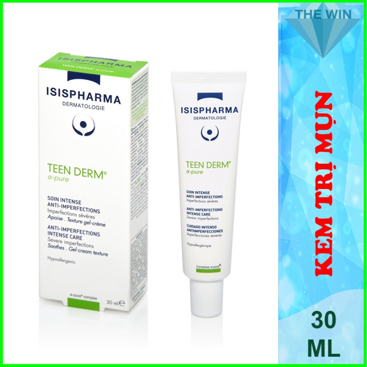 Kem giảm mụn trứng cá Teen Derm Alpha Pure Isis pharma (30ml) (Date 2026)