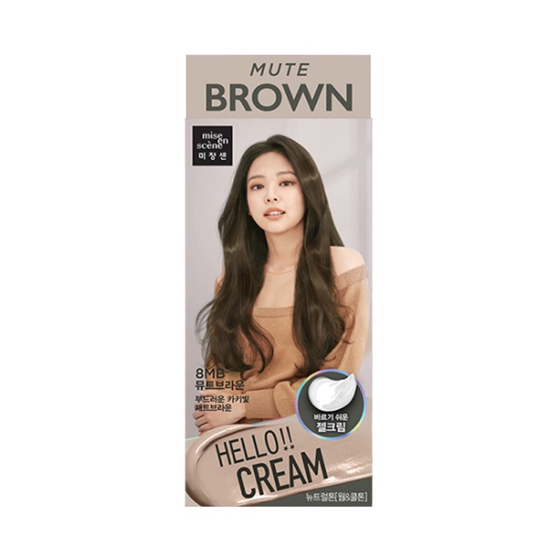 Thuốc nhuộm tóc tại nhà màu Mute Brown | Nhuộm tóc Hello Cream Mise En Scene 8MB nâu tây